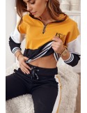 Women\'s sports set with a hood, mustard FI599 - Online store - Boutique